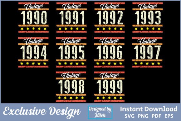 Download Vintage 1990s Limited Edition SVG Pack - 1990s Collection