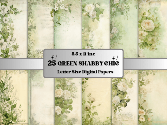 Download Green Shabby Chic Junk Journal Paper - Junk journal Collection