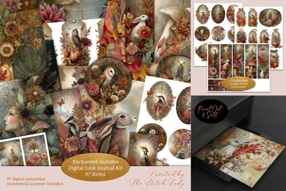 Download Enchanted Autumn Junk Journal Kit - Junk journal Collection