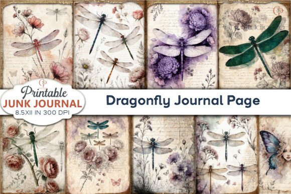 Download Dragonfly Journal Page Junk Journal Page - Junk journal Collection