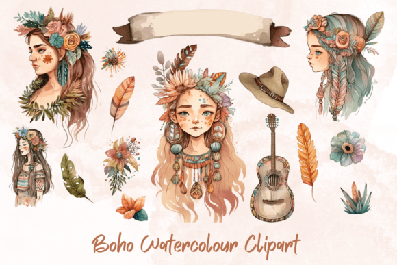 Download Boho Watercolour Clipart - Boho watercolour Collection