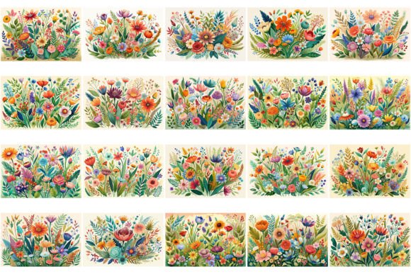Download Boho Watercolor Wildflowers Bundle - Premium Resources