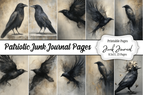 Download Gothic Crow Junk Journal Kit - Junk journal Collection