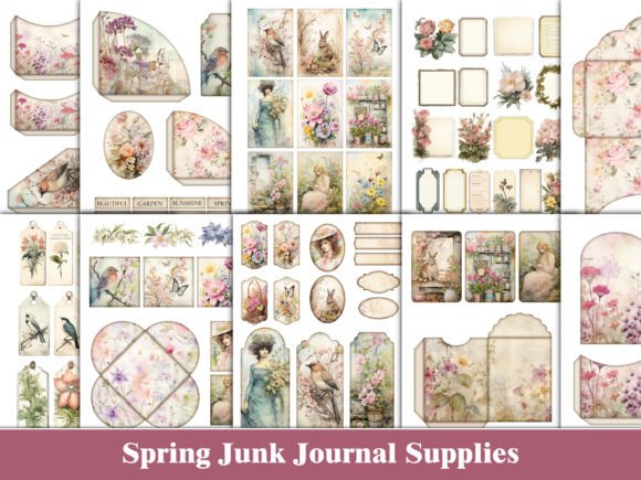 Download Spring Junk Journal Kit Floral Supplies - Junk journal Collection