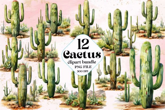 Download Boho Watercolor Cactus Clipart - Premium Resources