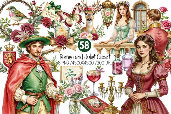 Download Renaissance Romance Vintage Clipart Bund - Vintage clipart Collection