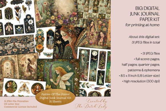 Download Forest Fairies Big Junk Journal Kit - Junk journal Collection