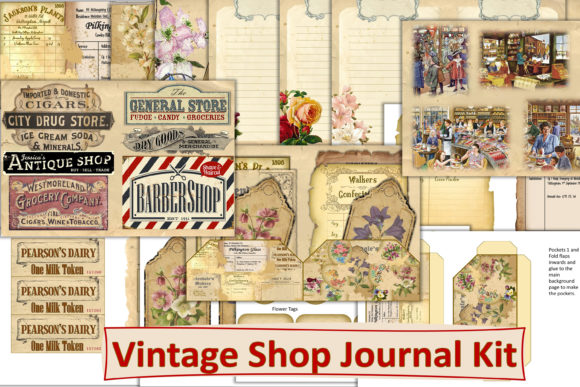 Download Vintage Junk Journal Kit JPEG PDF PNG - Junk journal Collection