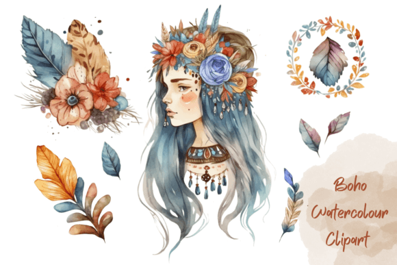 Download Boho Watercolour Clipart - Boho watercolour Collection
