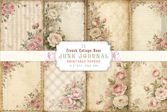 Download Vintage French Cottage Rose Junk Journal - Junk journal Collection